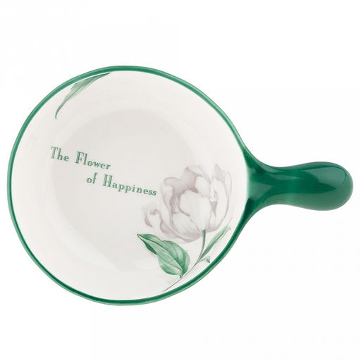 "Зе Флауэр оф Хепинис (The Flower of Happiness)" Салатник фарфоровый 620мл, 22х15х5,6см, с ручкой, с деколью, отводка (Китай)