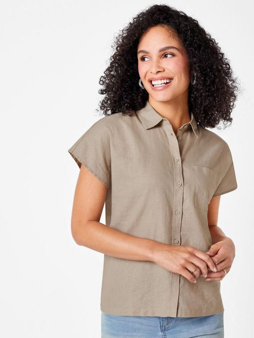 Блузка женская из льна и хлопка ESMARA  фото 4