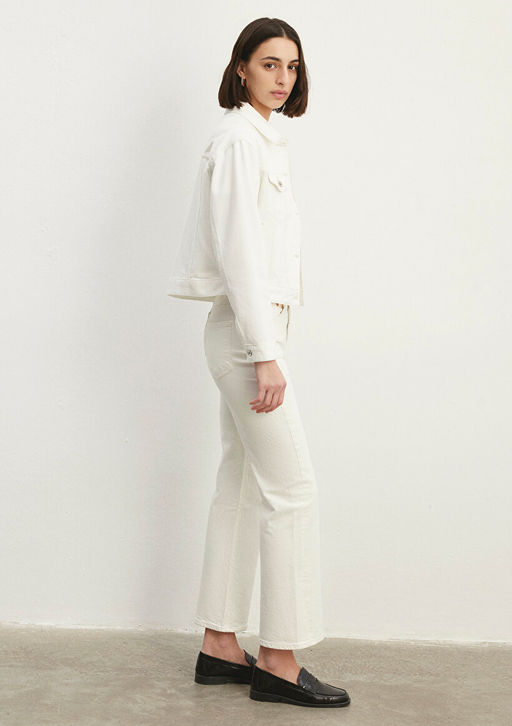 Megi Mavi Premium K?r?k Beyaz Jean Ceket  фото 4