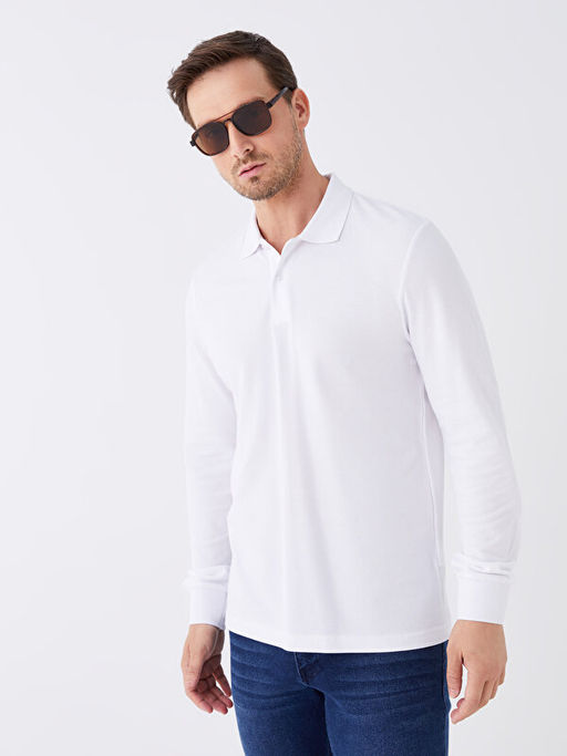 Polo Yaka Uzun Kollu Erkek Sweatshirt