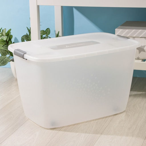 Контейнер для хранения с крышкой, 56 л, 60×40×36 см, на колёсиках, прямоугольный, МИКС