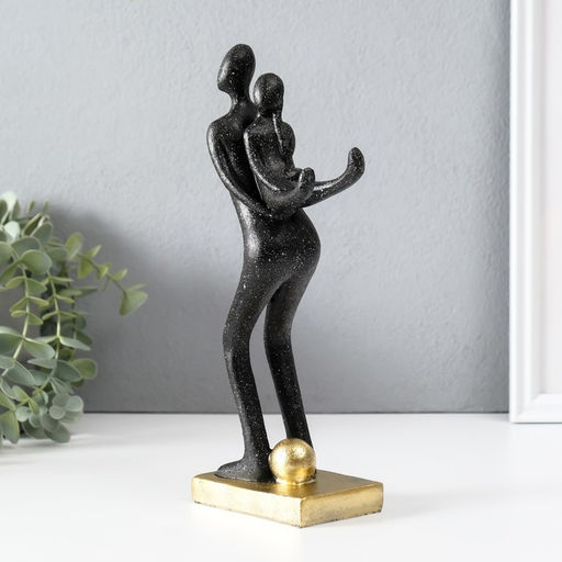 Фигурка полистоун «Как за каменной стеной», чёрный, 6×10.5×25 см