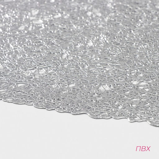 Салфетки сервировочные на стол Доляна «Соломка», 30×45 см, 4 шт., серебряные