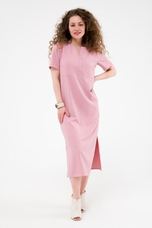 Платье с разрезами розовое - Odis фото 11