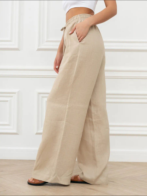 Брюки женские Лён Бежевый - Modamica фото 33