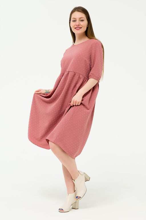 Платье со сборкой брусника - Odis фото 10