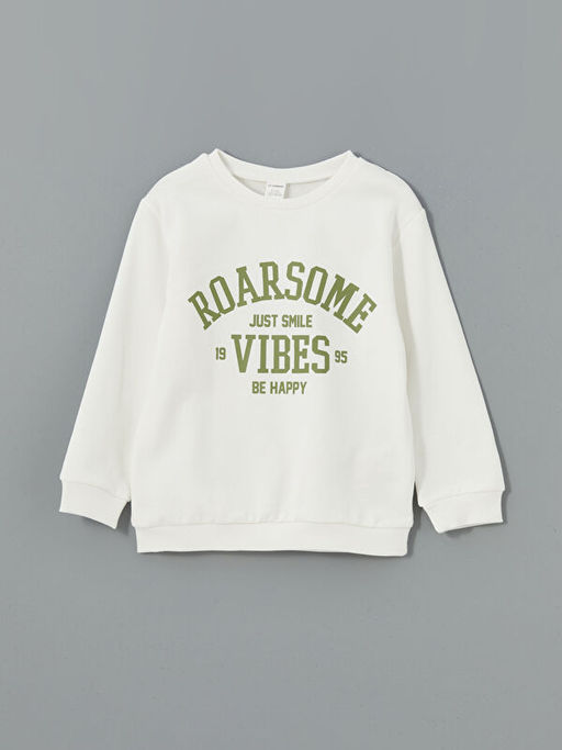 Bisiklet Yaka Bask?l? Erkek ?ocuk Sweatshirt 2li - Waikiki фото 3