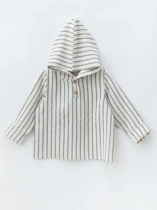 Туника с капюшоном, синий/бежевый - Lesi kids фото 18