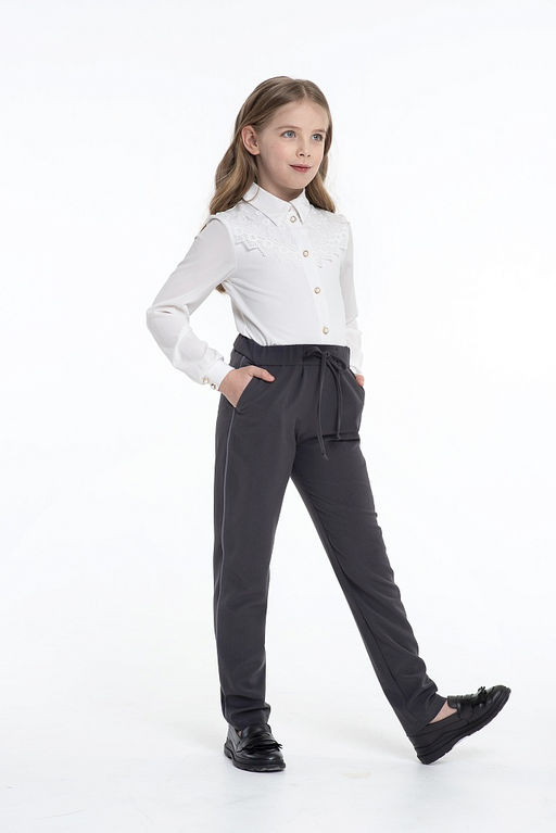 Серые школьные брюки для девочки Инфанта, модель 0412С