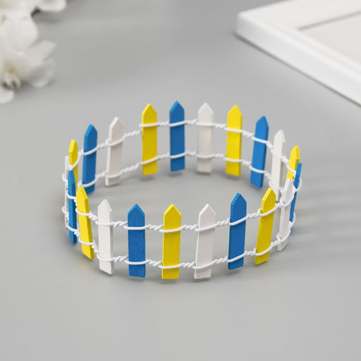 Цена за 2 шт. Декор для творчества дерево «Цветной заборчик» 3×24 см МИКС