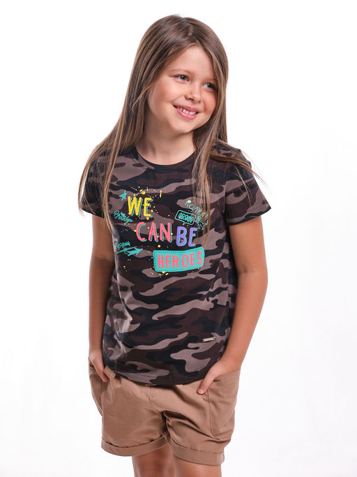 Футболка с принтом для девочки UD 4653 камуфл - Mini maxi фото 5