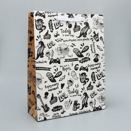 Пакеты подарочные ламинированные, двухсторонние, упаковка, Мужчины с Марса 12?15?5.5 см ? 40?31?11.5 см