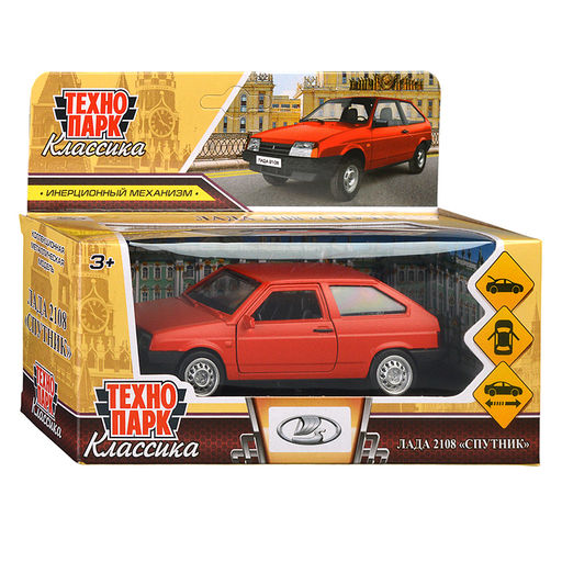 Машина металл LADA-2108 "Сgenybr" матовый 12 см, (дв, баг, красный) в коробке