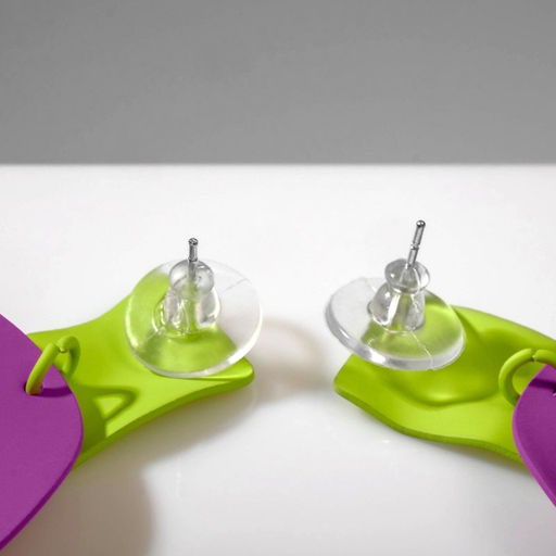 Серьги металл Яркость геометрия, мятый квадрат, цвет салатово-малиновый - Queen fair фото 2