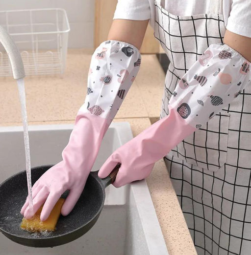 Перчатки для уборки с мягкой вставкой внутри, 45 см