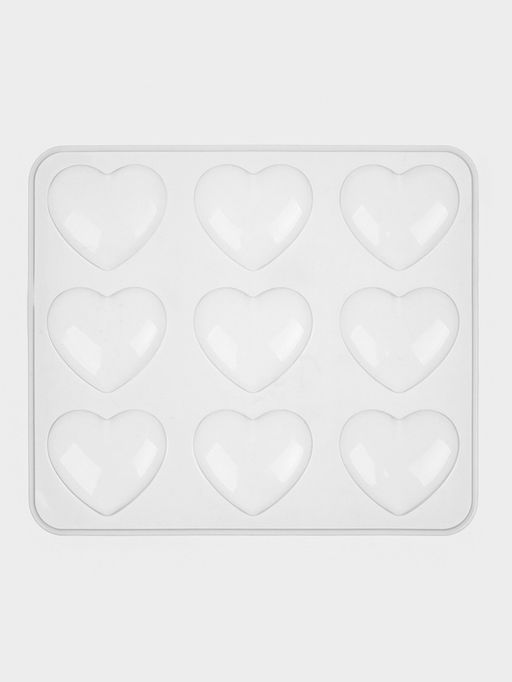 Форма для шоколада Доляна Сердечки, силикон, 20?17.5?0.6 см, 9 ячеек (5.5?5 см), прозрачная  фото 4