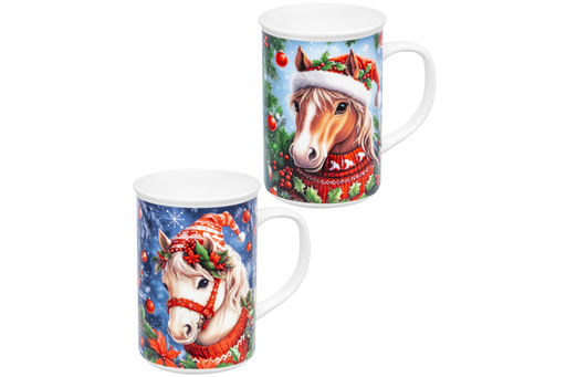 Набор 2 кружек 360 мл 11,5*7,5*11,5 см Новогодняя лошадь, фарфор - Elan gallery фото 4
