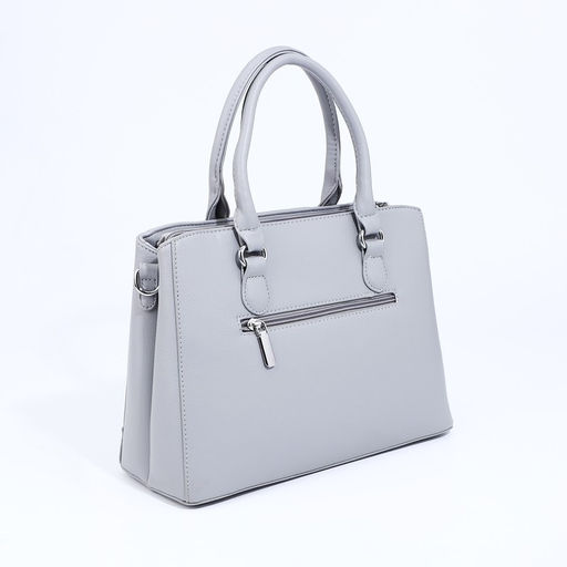 Сумка тоут на молнии, наружный карман, длинный ремень, цвет серый - Simaland фото 2