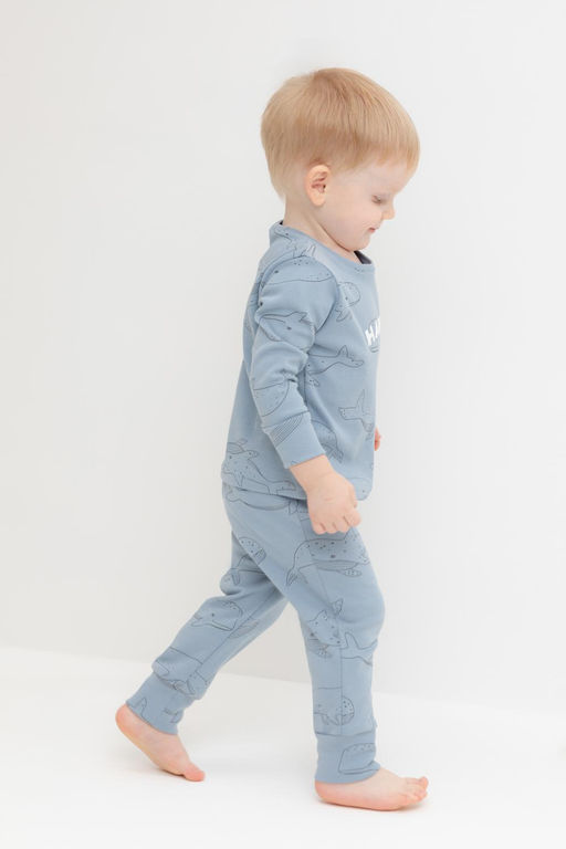 К 1621/пыльно-синий,большие киты пижама д/дет яс