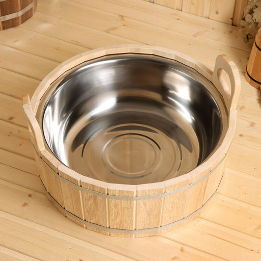 Шайка для бани и сауны, 17 л, липа, нержавеющая вставка