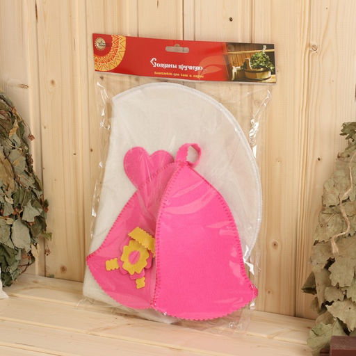 Набор для бани: шапка и коврик Кокетка - Добропаровъ фото 7