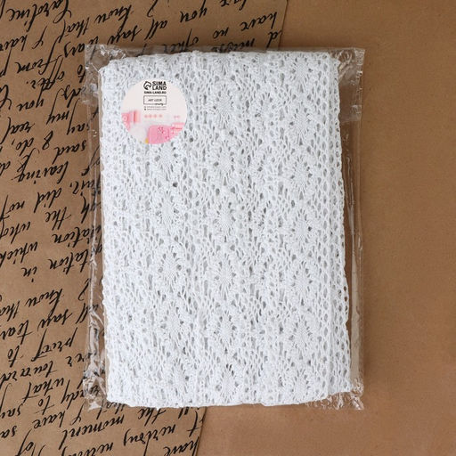 Кружево вязаное, 40 мм, 15±1 м, белое