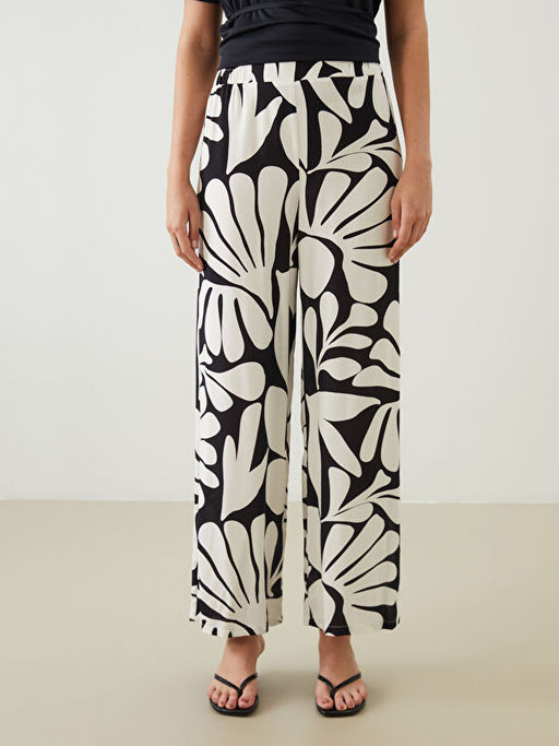 Beli Lastikli Desenli Kad?n Pantolon