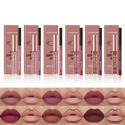 Langmanni Matte Lip Gloss Комбинированный Набор Для Макияжа Для Губ 27 Г - Sadoer фото 2