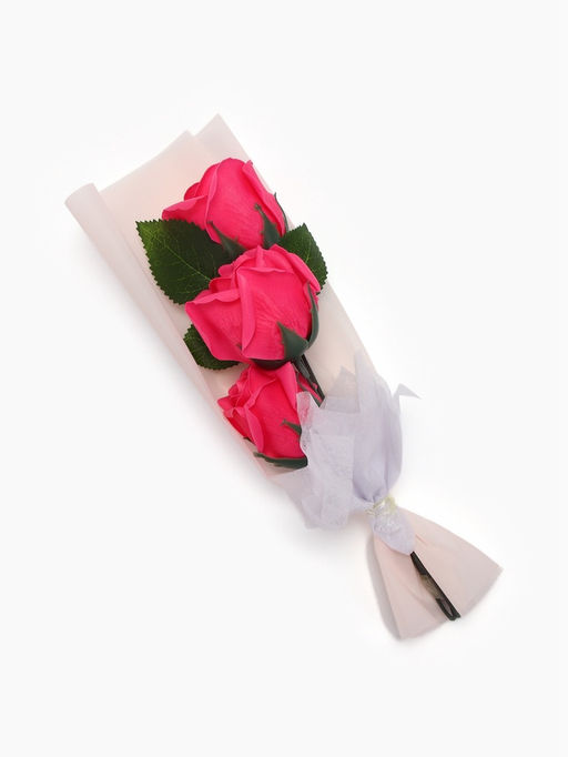 Букет из трех мыльных фуксия роз в колбе. - SB BEAUTY фото 6