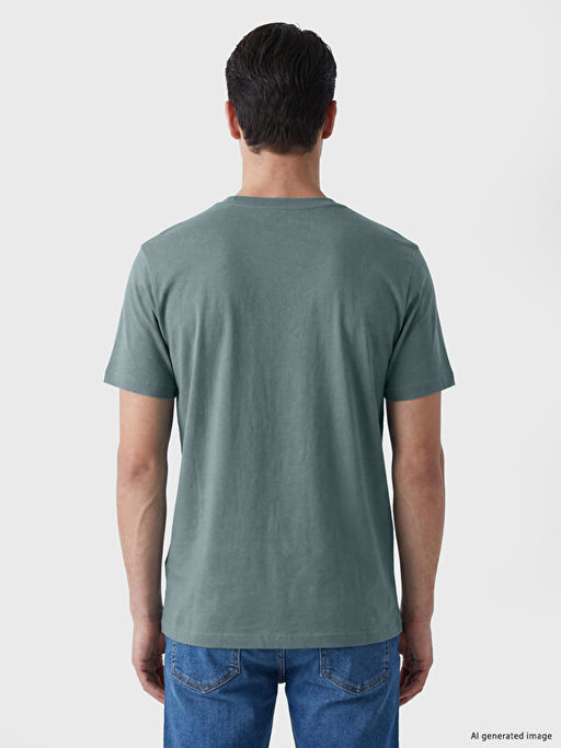 Slim Fit Bisiklet Yaka Erkek Ti??rt - Waikiki фото 3
