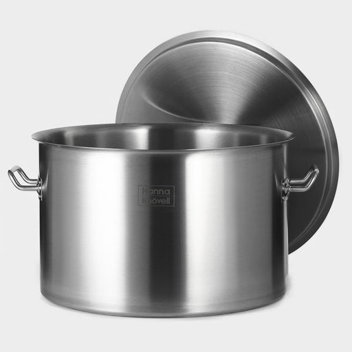 Кастрюля Hanna Knövell, 35 л, d=40 см, h=26 см, толщина стенки 1 мм, 201 сталь, с крышкой, индукция, дно ТРС, нержавеющая сталь