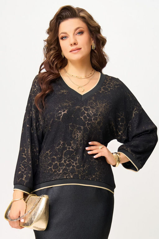 Джемпер FITA 20721 черно-золотистый