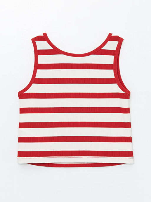 Bisiklet Yaka ?izgili K?z ?ocuk Atlet - Waikiki фото 2