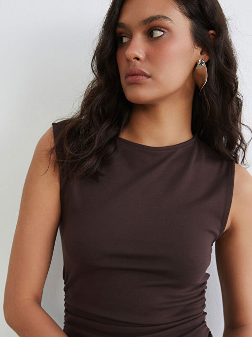 Bisiklet Yaka B?zg?l? Elbise