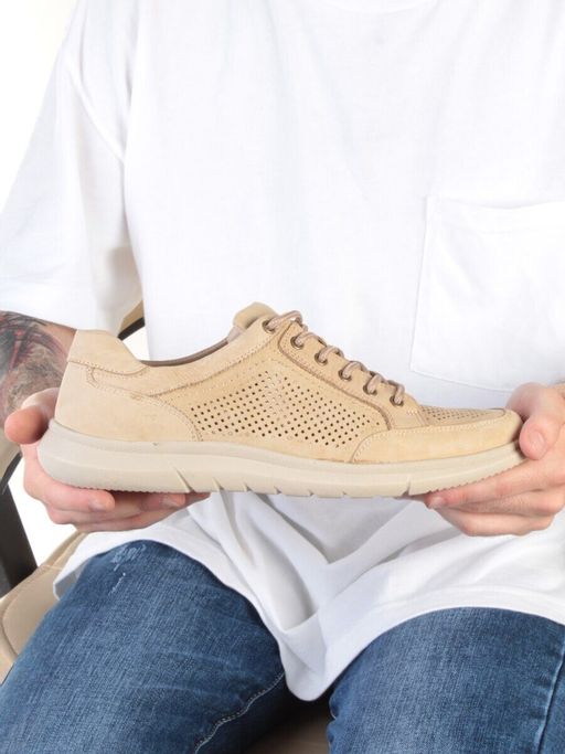 Б698A-3 BEIGE Полуботинки мужские (натуральная кожа,нубук) - Фабричный китай фото 3