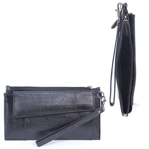 Портмоне мужское Premier-H-35-02 натуральная кожа 2 отд, 5 карм, рем-петля, черный игуана (100) 195204