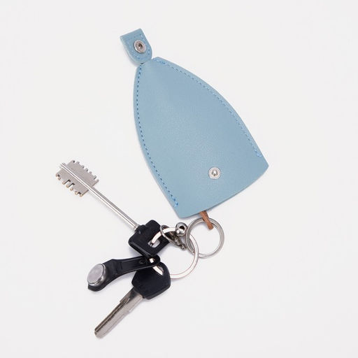 Ключница карманная с кольцом, размер 11.5×7.5×0.3 см, голубая