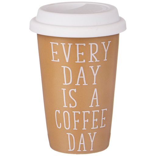 КРУЖКА LEFARD КОФЕМАНИЯ С СИЛ. КРЫШКОЙ, 380МЛ  фото 2