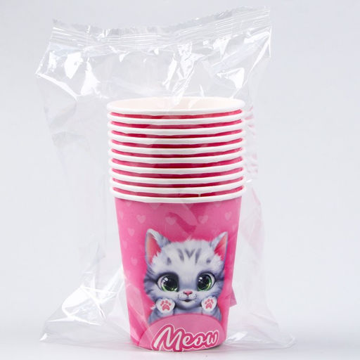 Цена за 40 шт. Стакан бумажный Котик, 250 мл - Страна карнавалия фото 5