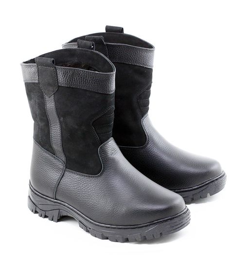 Мини-монголки мужские черные, литая подошва натуральная кожа - Мирунт фото 8