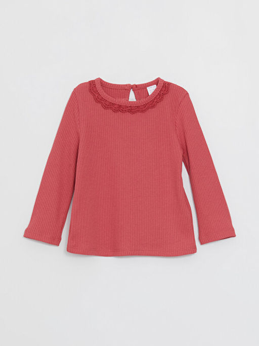 Bisiklet Yaka Uzun Kollu K?z Bebek Ti??rt