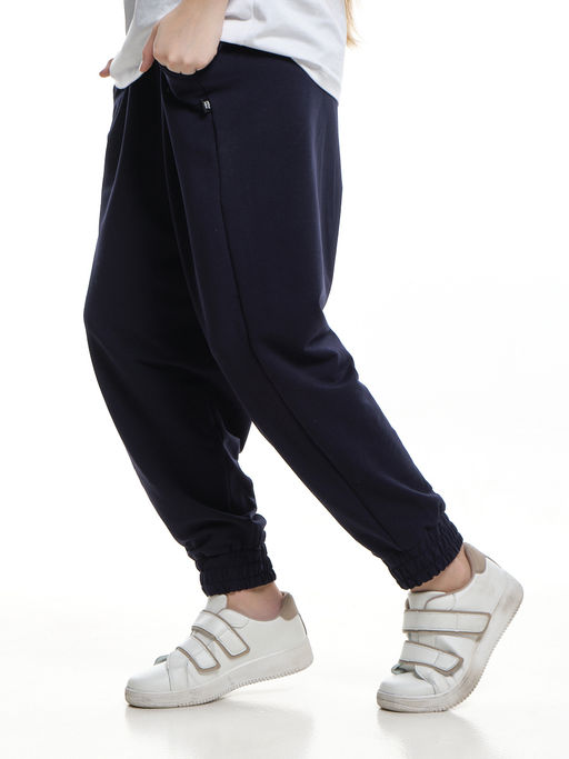 Брюки для девочки со складками 22-7690 синий - Mini maxi фото 10