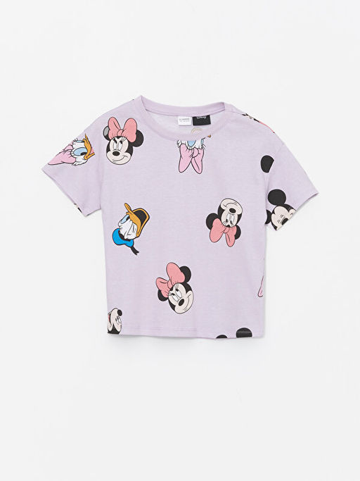 Bisiklet Yaka Minnie Mouse Bask?l? K?sa Kollu K?z ?ocuk ?ortlu Pijama Tak?m? - Waikiki фото 2