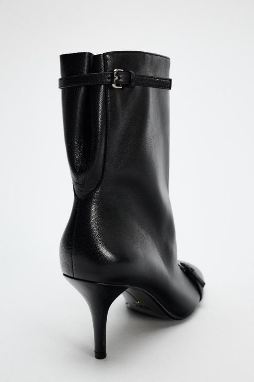 LEATHER HIGH-HEEL BOOTS - Zara фото 8
