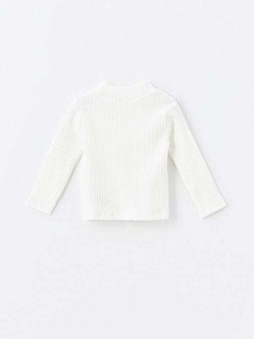 Bisiklet Yaka Kendinden Desenli Uzun Kollu K?z Bebek Ti??rt - Waikiki фото 3