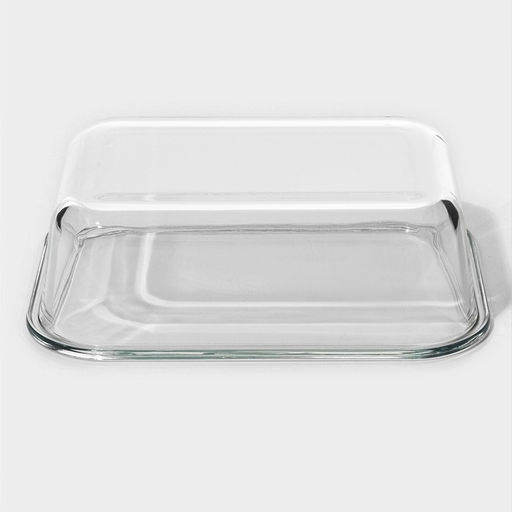 Контейнер для еды из жаропрочного стекла Доляна «Клик», 620 мл, 18×14×6,5 см, с крышкой