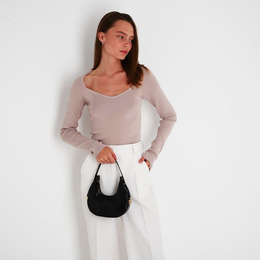 Сумка-багет на молнии, цвет чёрный - Simaland фото 6