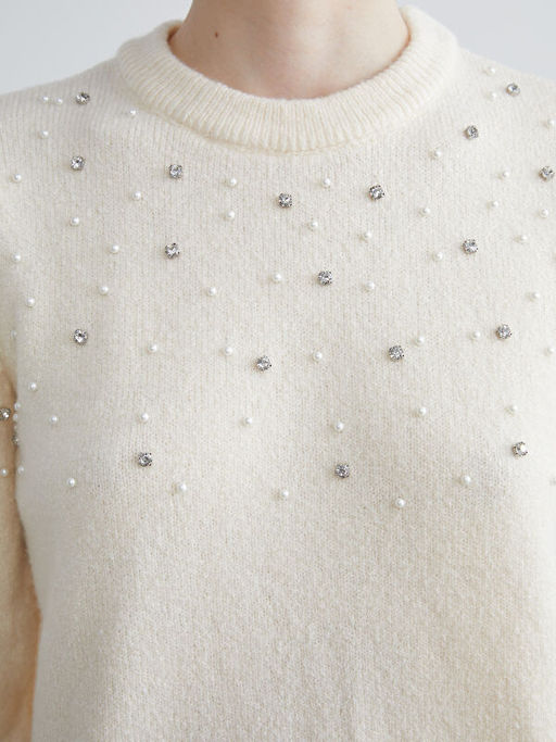 Bisiklet Yaka Ta?l? Kad?n Triko Kazak