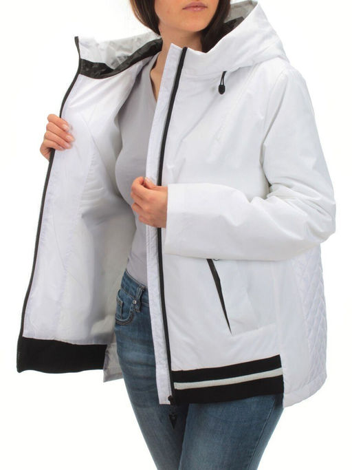 H9270 WHITE Куртка демисезонная женская (100 гр. синтепон) - Фабричный китай фото 7