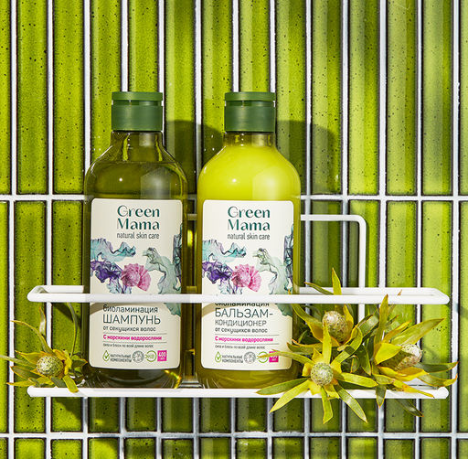 Шампунь «Биоламинация» от секущихся волос с морскими водорослями, 400 мл - Green mama фото 2